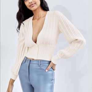 aritzia Wilfred Plunge Front Cardigan